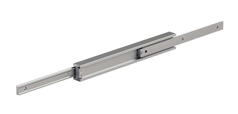 Telescopic rails for heavy loads