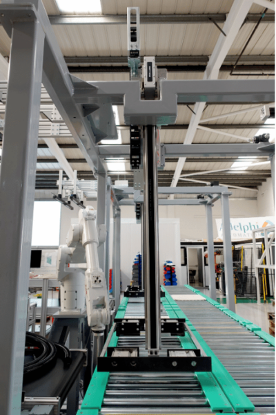 Rollon’s Smart actuators are used to pushthe stacked pottery along the conveyor belt Rollon’s Smart actuators are used to pushthe stacked pottery along the conveyor belt
