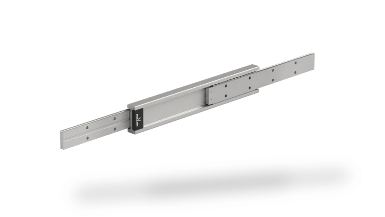 HGT-MG telescopic rail with redesigned ball cage and synchronization magnets
