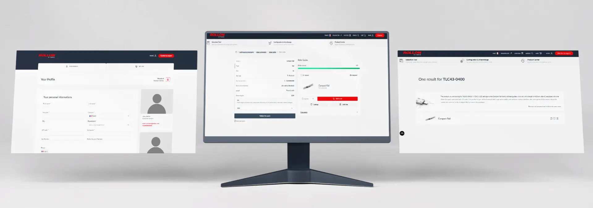 myRollon integrates roller guides in Configurator tool, releases new design for personal space and an optimized search bar 