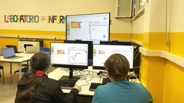 The computer lab at Manzoni middle school