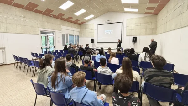 The main hall at Calvino middle school