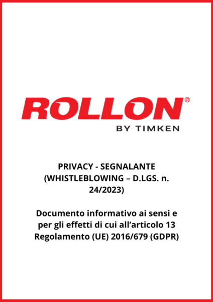 PRIVACY - SEGNALANTE (WHISTLEBLOWING – D.LGS. n. 242023)