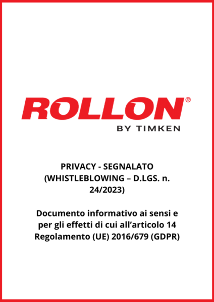 PRIVACY - SEGNALATO (WHISTLEBLOWING – D.LGS. n. 242023)