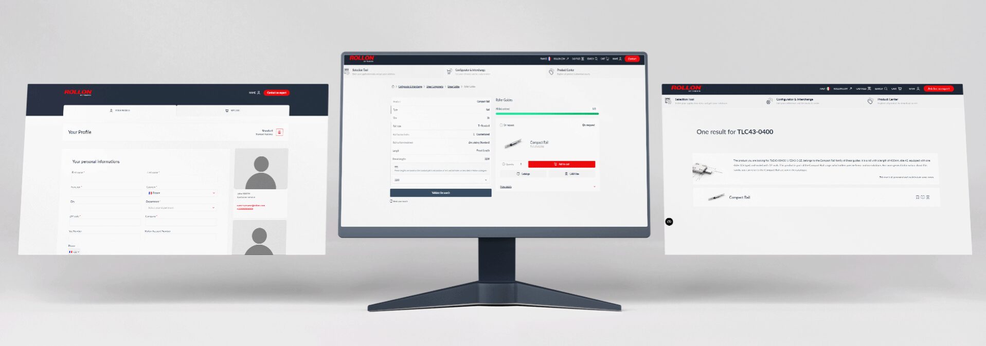 myRollon integreert rolgeleidingen in de configurator, introduceert een nieuw ontwerp voor de persoonlijke omgeving en een geoptimaliseerde zoekbalk