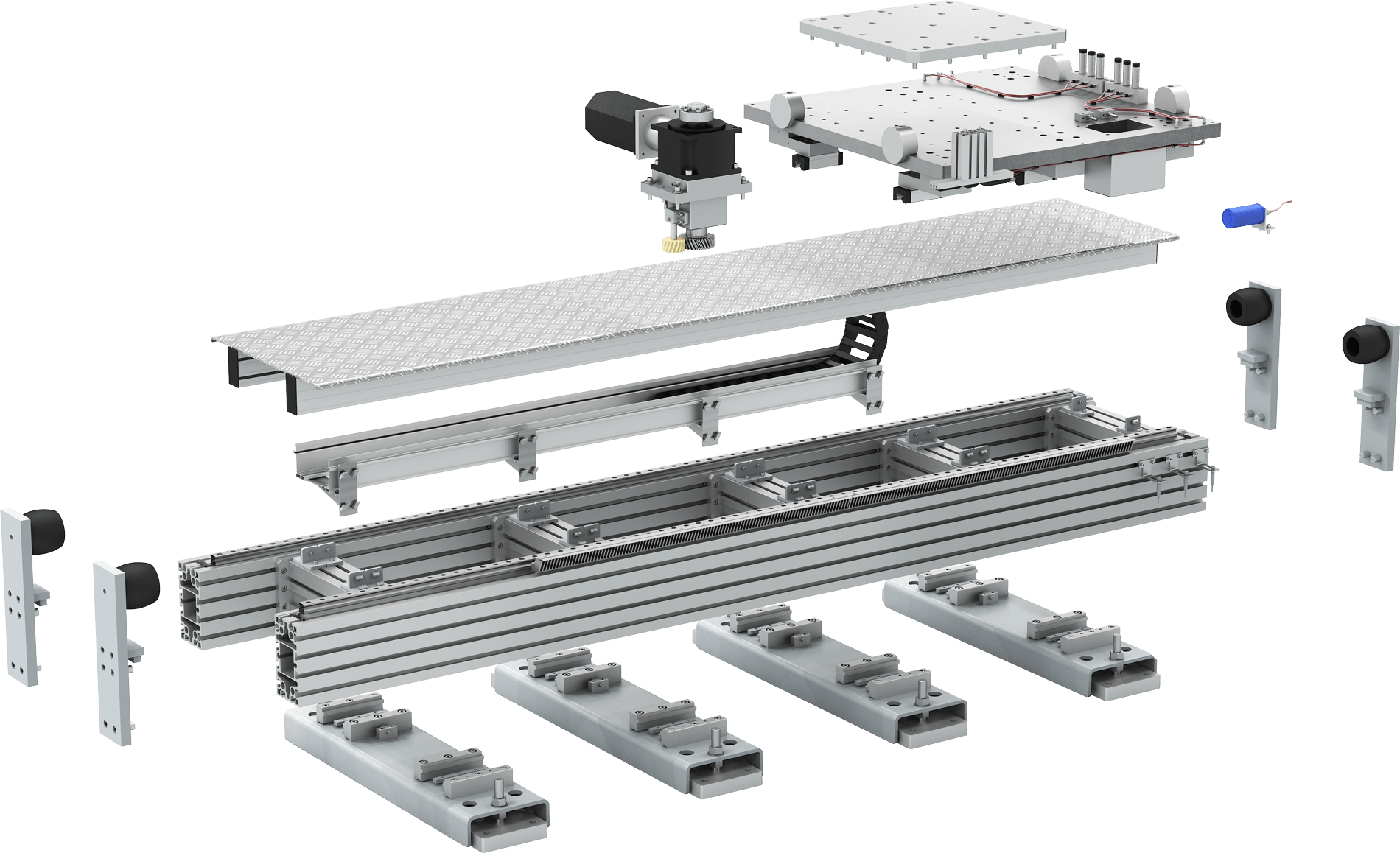 Robot transfer unit leveling systems