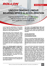 Undestanding Linear Bearing Speed and Acceleration Undestanding Linear Bearing Speed and Acceleration