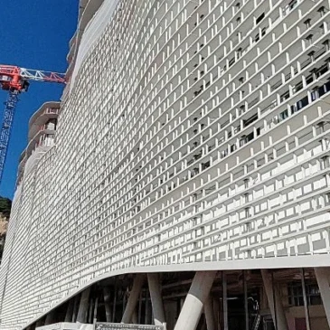 The hospital façade. © Vinci Construction Monaco